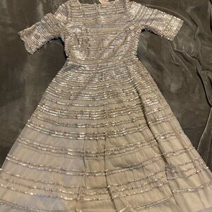 Johnny Was Champagne beaded dress